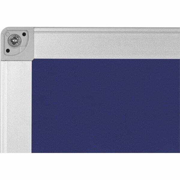 Blue Felt Bulletin Board, 18" X 24", Aluminum Frame, Mastervision, Mfr#: FA02439214