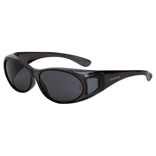 Safety Glasses, OTG Smoke Polycarbonate Lens, Scratch-Resistant, , Crossfire, Mfr#: 3113