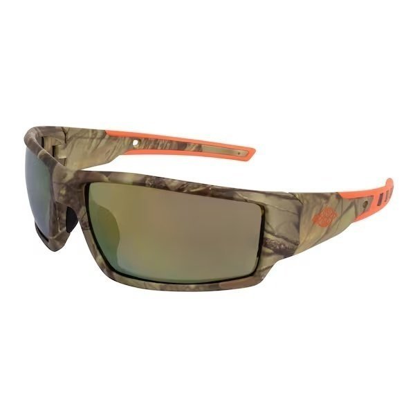 Safety Glasses, Wraparound Gold Mirror Polycarbonate Lens, Scratch-Resistant, , Crossfire, Mfr#: 411432