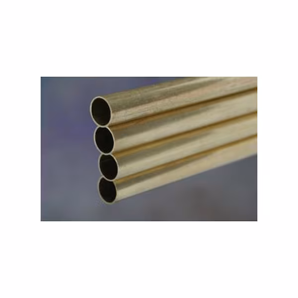 Decorative Metal Tube, Round, 12 in L, 5/32 in Dia, 0.014 in Wall, Brass, Cr Laurence, Mfr#: 8128