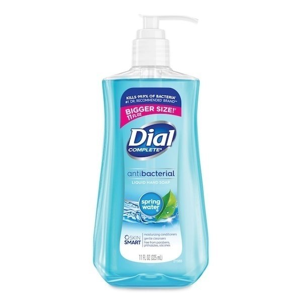 Antibacterial Liquid Hand Soap, Spring Water, 11 oz Pump Bottle, 12PK, Dial, Mfr#: 17000 20952