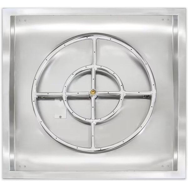 24in Stainless Steel Square Drop-In Fire Pit Burner, Bluegrass Living, Mfr#: BFP24SK