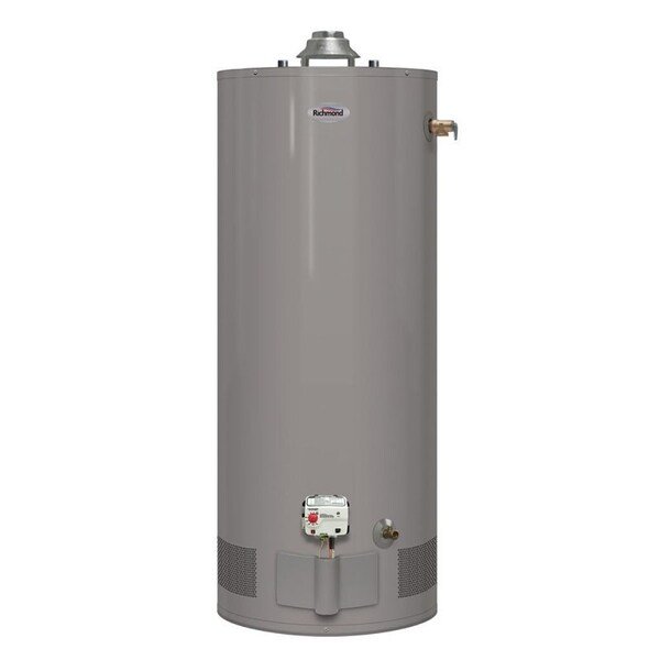 Essential Series Gas Water Heater, Liquid Propane, 40 gal Tank, 65 gph, 31000 Btuhr BTU, Richmond, Mfr#: 6G40S-31PF3