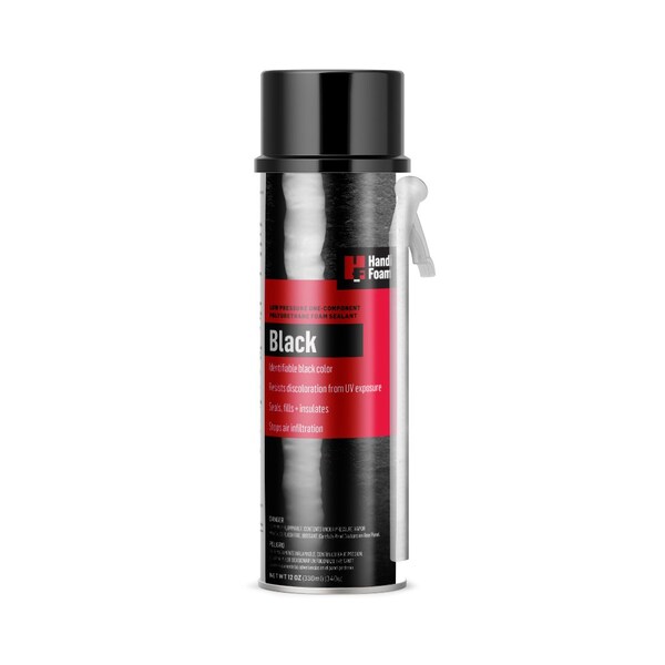 Multipurpose/Construction Spray Foam Sealant, 12 oz, Aerosol Can, Black, 1 Component, Handi-Foam, Mfr#: P30053G
