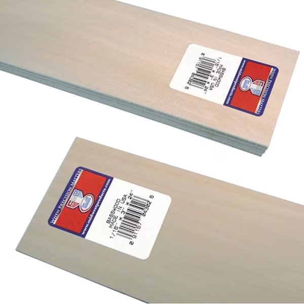 Basswood Sheet, 24 in L, 3 in W, Basswood, Midwest Products, Mfr#: 4302