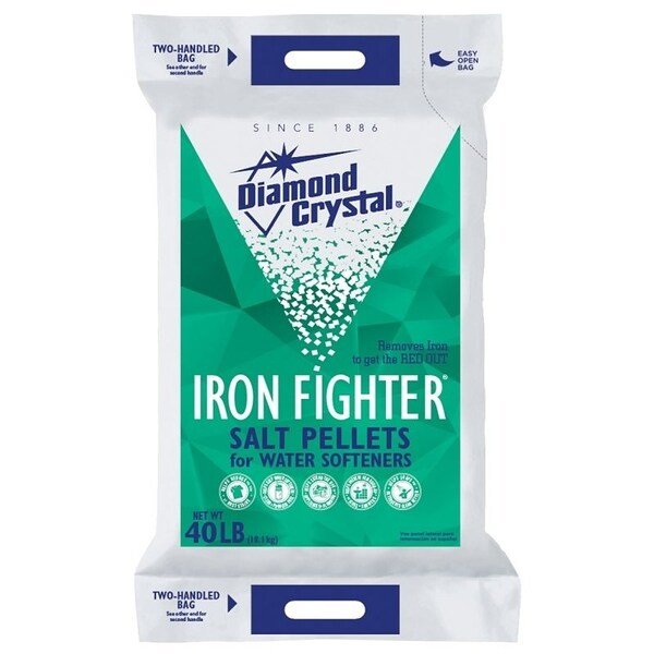 Cargill Diamond Crystal Iron Fighter 100012408 Salt Pellets, 40 lb Bag, Cargill, Mfr#: 100012408