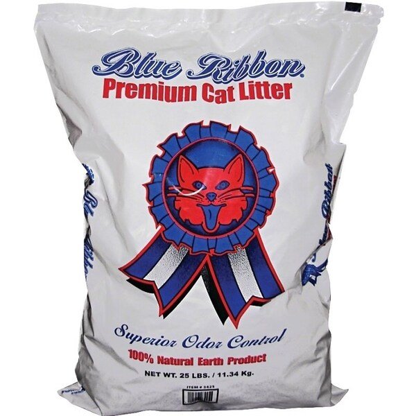EP Minerals Blue Ribbon 3425 High-Absorbent Cat Litter, 25 lb Capacity, Gray/Tan, Ep Minerals, Mfr#: 3425