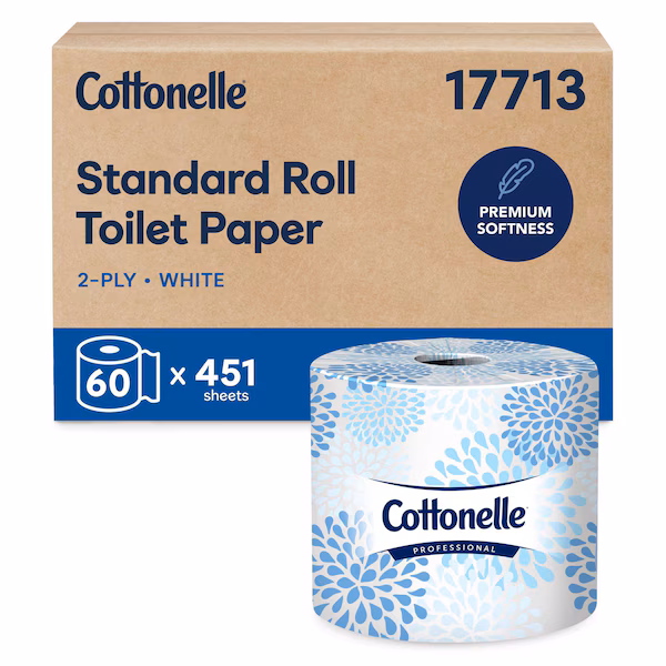 Professional Standard Roll Toilet Paper, 2-Ply, White, (451 Sheets/Roll, 60 Rolls/Case), Kimberly-Clark Professional, Mfr#: 17713
