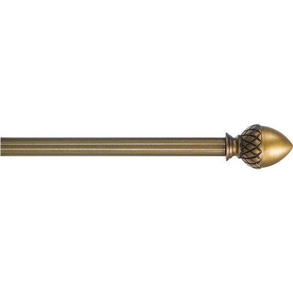 Finial Rod, 12 in Dia, 28 to 48 in L, Plastic, Antique Brass, Kenney Mfg, Mfr#: KN44100