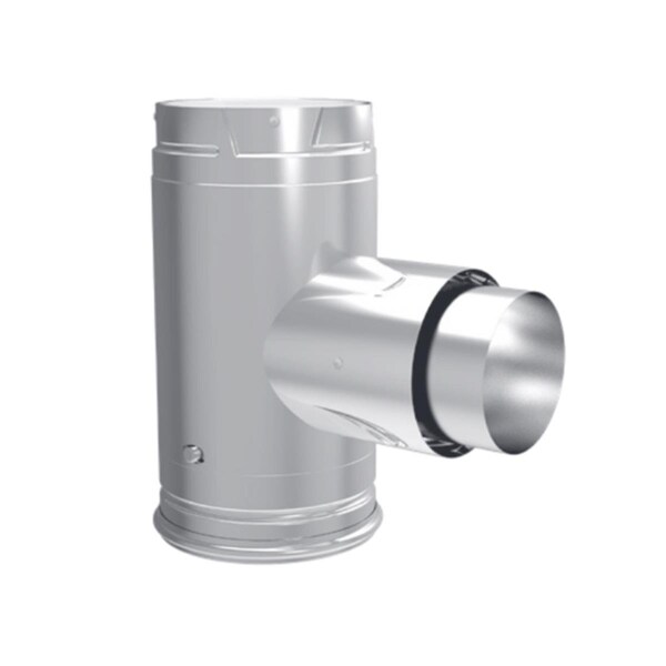 3 in. Dia. Pellet Vent Pro Adapter Tee with Clean-Out Tee Cap, Decoracion, Mfr#: DE2598430