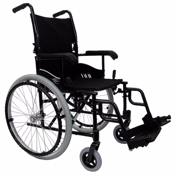 18 in. seat 24 lbs. Ultra Lightweight Wheelchair with Swing Away Footrest in Black, Karman Healthcare, Mfr#: LT-980-BK