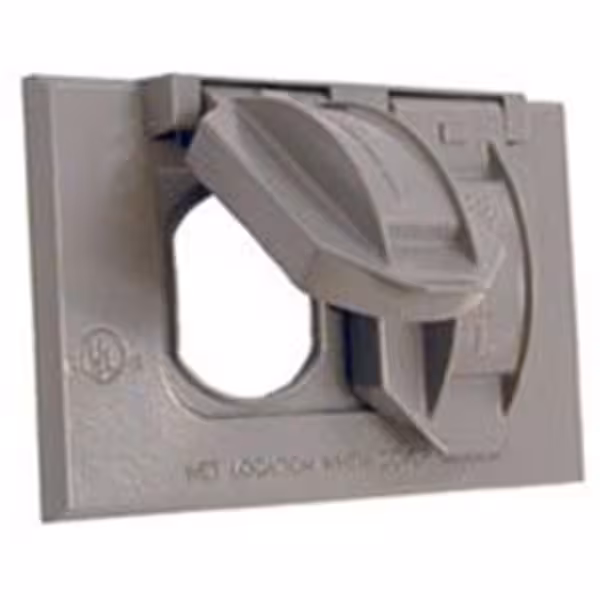Weatherproof 5180-0 Horizontal Duplex Single Gang Weatherproof Cover Gray