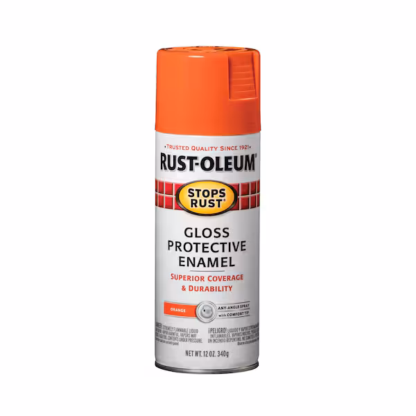 Spray Paint, Orange, Gloss, 12 oz, Rust-Oleum, Mfr#: 214084