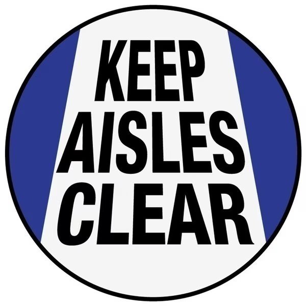 Keep Aisles Clear 16in Diameter Non Slip Floor Sign, 5S Supplies, Mfr#: FS-KEEPAC-16