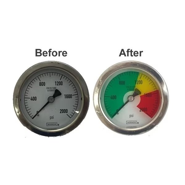 Gauge Warning Film Circles 2.5 inch Diameter, Red, 5PK, 5S Supplies, Mfr#: GWC-2.5IN-RED