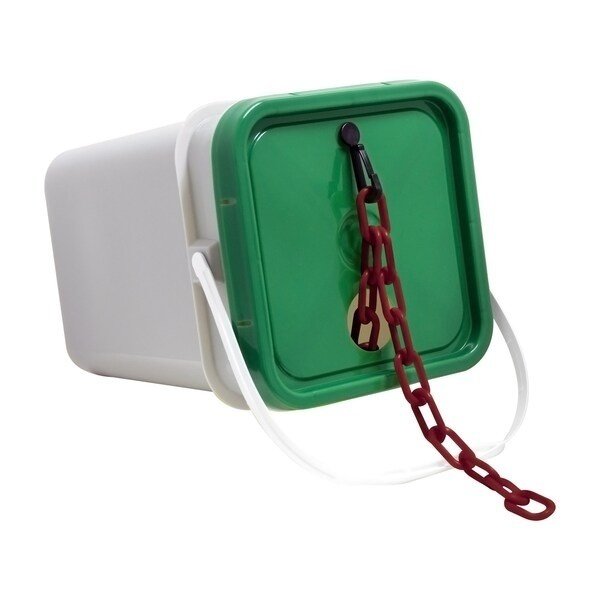 2in#8, 51mmx160ft Crimson Plastic Barrier Chain Pail, Mr. Chain, Mfr#: 50058-P