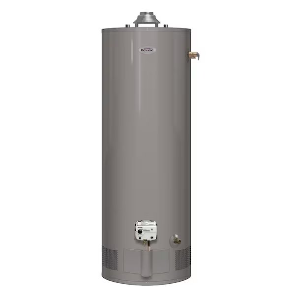 Essential Series Gas Water Heater, Natural Gas, 40 gal Tank, 52 gph, 36000 Btuhr BTU, Richmond, Mfr#: 6G40-36F3