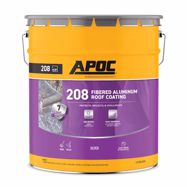 Silver-Seal 700 High-Gloss Silver Fibered Aluminum Roof Coating 5 gal, Black Jack, Mfr#: 5177-A-30