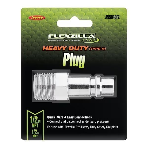Pro Heavy Duty Plug, 1/2" MNPT, 1/2" Bod, Flexzilla, Mfr#: A55840FZ