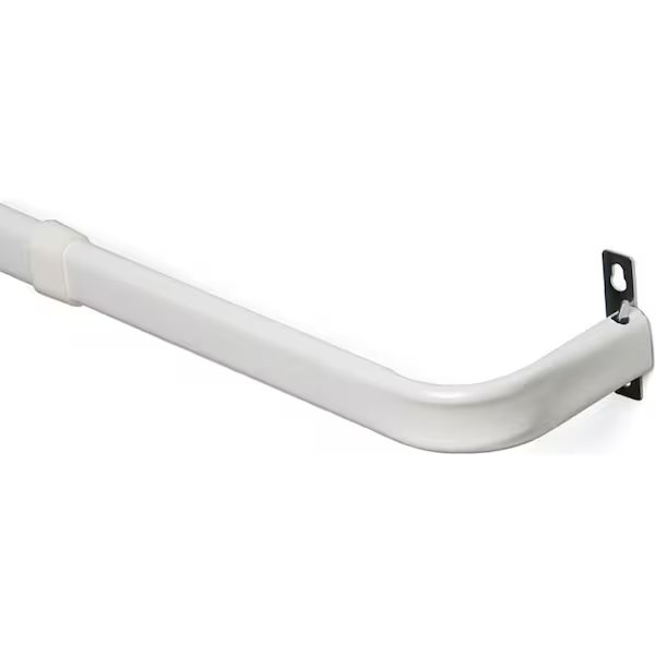 Curtain Rod, 1 in Dia, 28 to 48 in L, Steel, White, Kenney Mfg, Mfr#: KN511