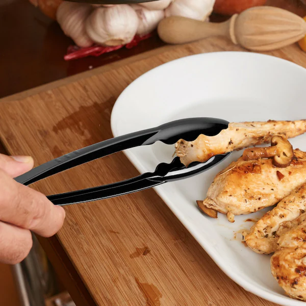 9 Black Disposable Plastic Serving Tongs 48 Tongs, 48PK, Smarty Had A Party, Mfr#: 2549-B-CASE
