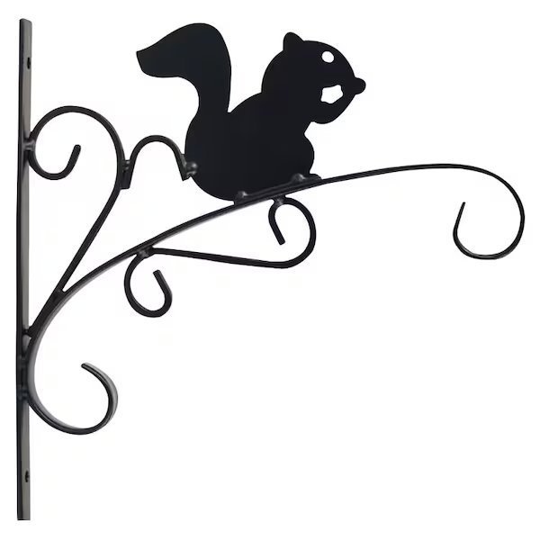 Hanging Plant Bracket, 11 in L, 118 in H, Steel, Matte Black Finish, Landscapers Select, Mfr#: 540-0742