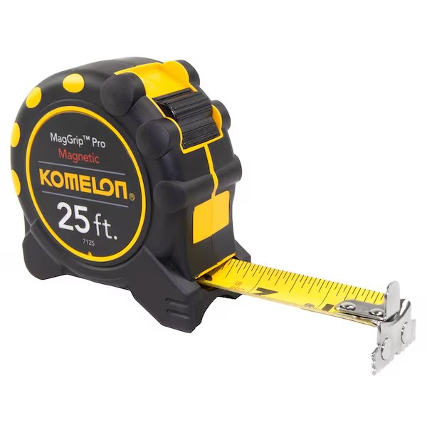 25 ft Tape Measure, 1 in Blade, Komelon, Mfr#: 7125