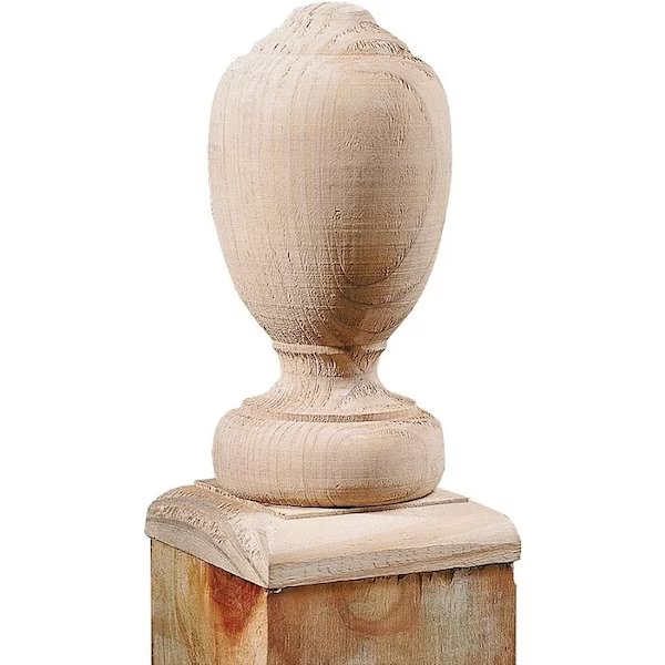 UPF 106090 Post Top, 6-1/2 in H, Pine, White, Upf, Mfr#: 106090