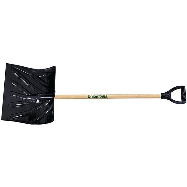 Snow Shovel, 18 in W Blade, 512 in L Blade, Combo Blade, Polyethylene Blade, Wood Handle, Union Tools, Mfr#: 1627400