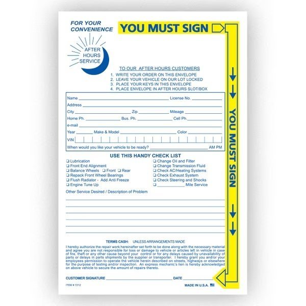 Night Drop Envelopes - Yellow Highlight, 6" X 9", 100 Per Pack Pk, Asp, Mfr#: 7212