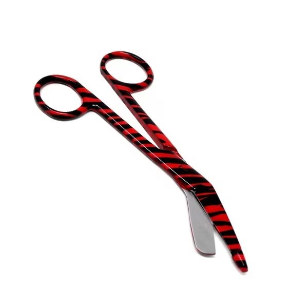 Red Zebra Full Coated Pattern Color Lister Bandage Scissors 4.5", A2Z Scilab, Mfr#: A2Z-ZR024