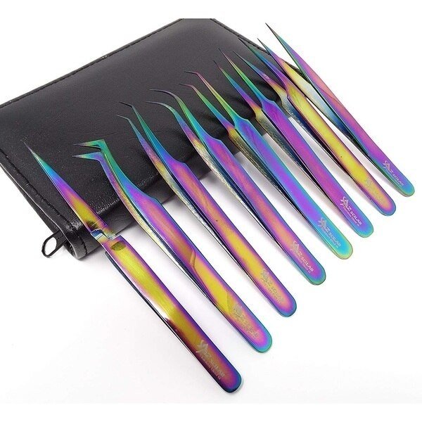 Multi Color Jeweler Style Fine Point Micro Tweezers, PK8, A2Z Scilab, Mfr#: A2Z-ZR327