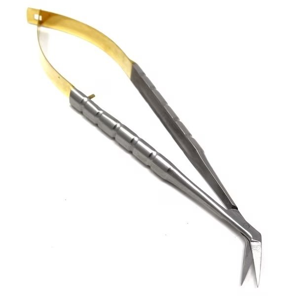 TC Castroviejo Micro Scissors 5.5" Angled, Round Handle, A2Z Scilab, Mfr#: A2Z-ZR487