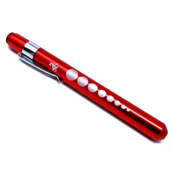 RED Reusable NURSE Penlight Pocket Medical LED with Pupil Gauge, A2Z Scilab, Mfr#: A2Z-ZR587