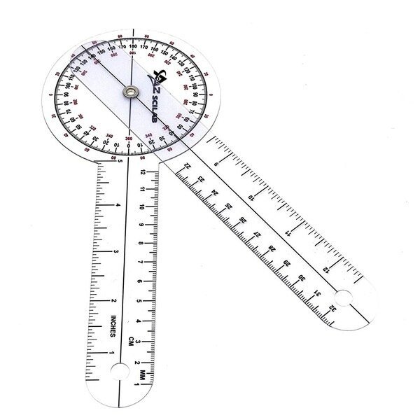 Plastic 8" Goniometer 360 Degree Physical Therapy Angle Protractor, A2Z Scilab, Mfr#: A2Z-ZR678