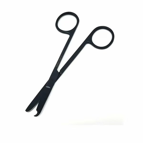 Stitch Suture Scissors 4.5 One Hook Blade Stainless Steel, Black Fluoride Coated, A2Z Scilab, Mfr#: A2Z-ZR870