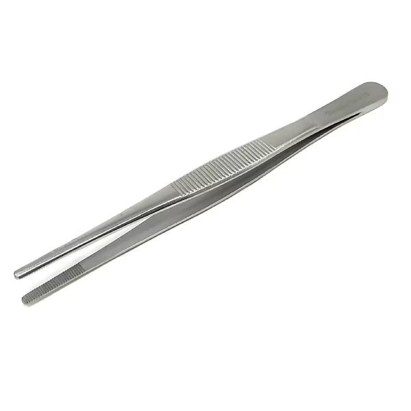 Utility Tweezers Straight Serrated Jaws 5L, Stainless Steel, A2Z Scilab, Mfr#: A2Z-ZR973
