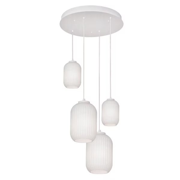 Callie 4 Light Round Pendant - White, Afx, Mfr#: CALP99WHRND4