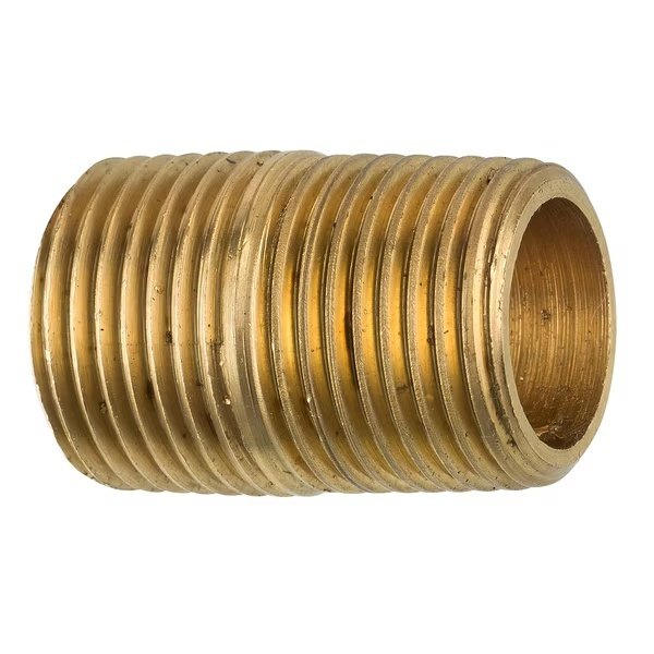 Brass Close Nipple, 1 Length, Male (3/8-18 NPT), 1/bag, Ags, Mfr#: PTF-25B