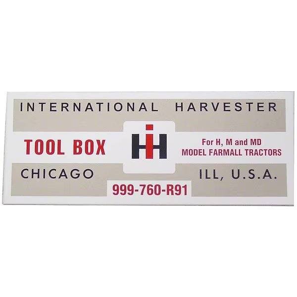 DEC448 IH H, M Tool Box Lid Decal Fits International, Aftermarket, Mfr#: DEC448-STR