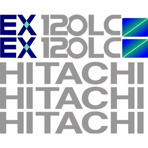 Decal Set for Hitachi EX 120LC Excavator, Aftermarket, Mfr#: HTEX120-5DECALSET