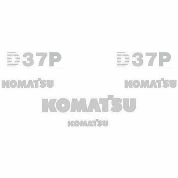 Decal Set for Komatsu Dozer D37P (New Style) without Stripe, Aftermarket, Mfr#: KOMD37PNSDECALSET