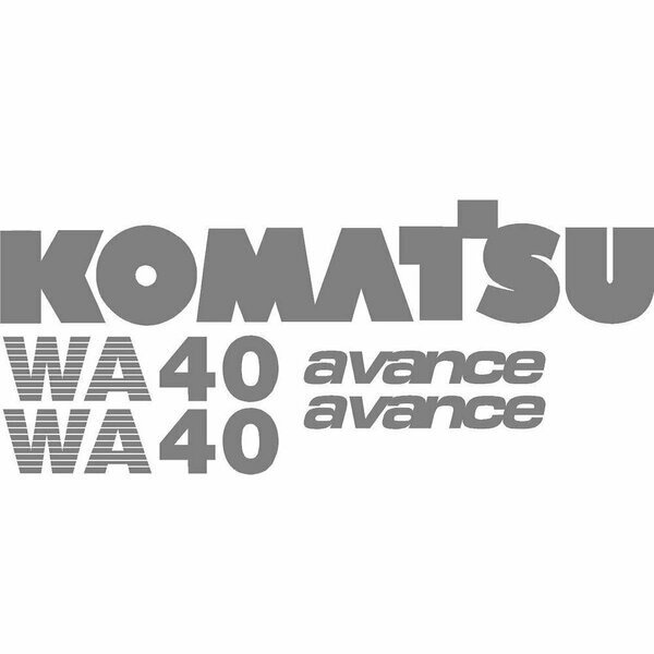 Komatsu Wheel Loader WA40 Decal Set with Avance Decals, Aftermarket, Mfr#: KOMWA40-5DECALSET