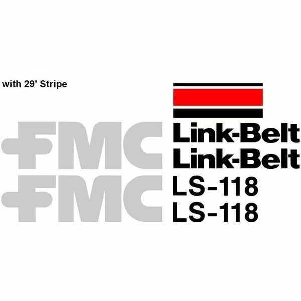 Link-Belt LS-118 Excavator Decal Set with 29' of Stripe, Aftermarket, Mfr#: LBLS118WSDECALSET