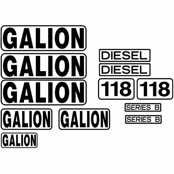 New Decal Set for Galion Model 118 Diesel Series B Machines, Aftermarket, Mfr#: MAE30-0214