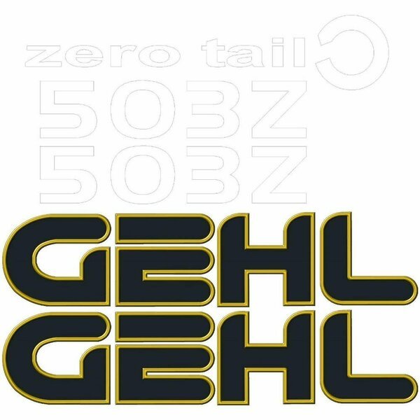 New Decal Set for Gehl Model 503Z Excavator Zero Tail Swing Machines, Aftermarket, Mfr#: MAE30-0249