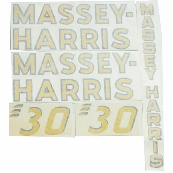 New Complete Decal Set Fits Massey Harris 30 Tractor MH Decals, Aftermarket, Mfr#: MAE30-1333