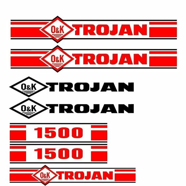 Trojan Wheel Loader 1500 Decal Set with O And K Decals, Aftermarket, Mfr#: TRO1500Z2DECALSET