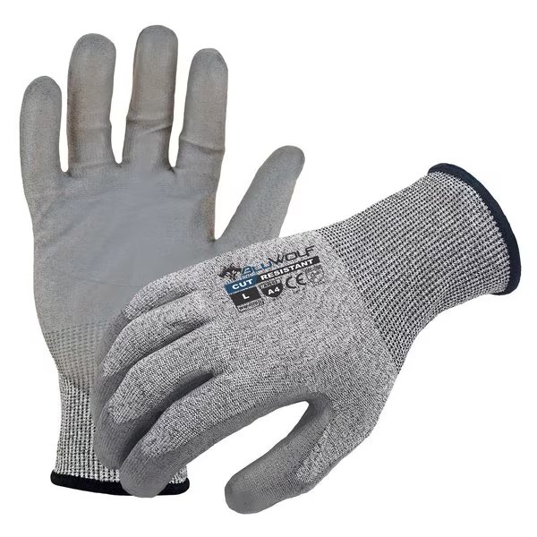Cut Resistant Work Gloves, A4 Cut Level, Grey/Grey, XL, Azusa Safety, Mfr#: BW4000