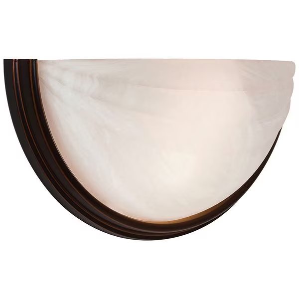 Crest, 2 Light LED Wall Sconce, Oil Rubbed Bronze Finish, Alabaster Glass, Access Lighting, Mfr#: 20635LEDDLP-ORB/ALB
